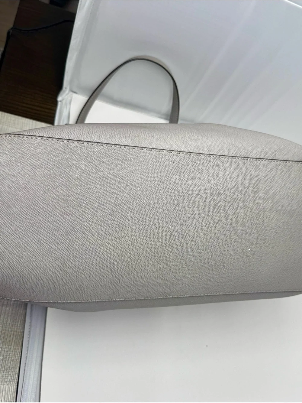 Michael Kors | Grey Saffiano Tote with MK Charm - GUC